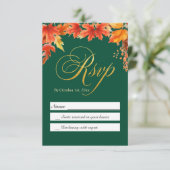 Carte Lettres d'or Automne Floral Feuilles d'érable mari (Debout devant)