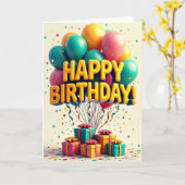 Carte Lettres Dorées Joyeuses (Fleur jaune)