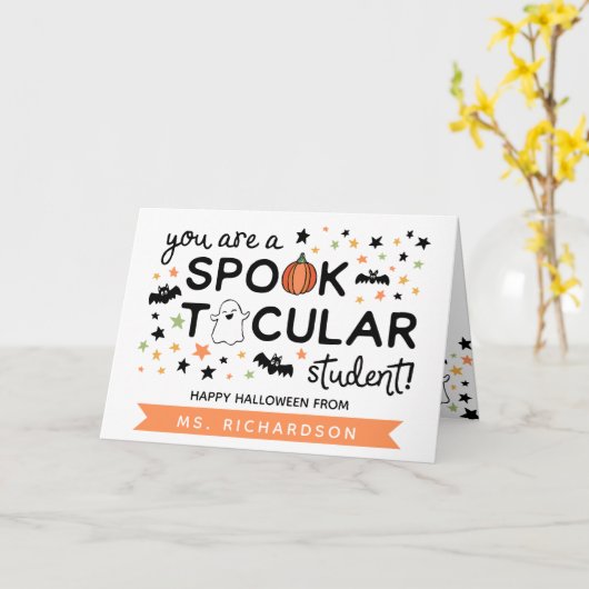 Carte L'Étudiant Spooktacular Halloween heureux de l'ens (Fleur jaune)