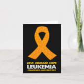 Carte Leucémie Cancer Sensibilisation Orange Ribbon (Devant)