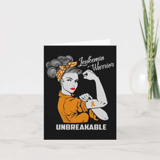 Carte Leucémie Guerrier Incassable Conscience Cadeau Com (Devant)