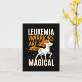 Carte Leucémie guerrier Magique Unicorne Orange Ruban He (Fleur jaune)