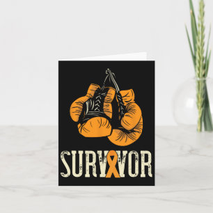 Carte Leucémie Survivor Boxer Orange Ribbon Leukémie Aw
