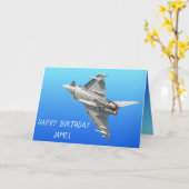 Carte L'Eurofighter Typhoon Anniversaire personnalisé (Fleur jaune)