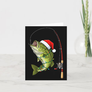 Carte Leurre de pêche Noël joyeuse basse chapeau de père