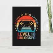 Carte Level 10 Unlocked Shirt Funny Video Gamer 10th Bir (Devant)