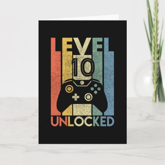 Carte Level 10 Unlocked Shirt Funny Video Gamer 10th Bir (Devant)