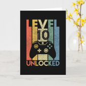 Carte Level 10 Unlocked Shirt Funny Video Gamer 10th Bir (Fleur jaune)