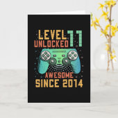 Carte Level 11 Unlocked 11th Birthday 11 Year Old Boy Gi (Fleur jaune)
