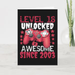 Carte Level 18 Awesome Since 2003<br><div class="desc">Perfect Venin Idea for Men,  Women,  Kids on Christmas Day ou Birthday with funny saying - Level 18 Unlocked Awesome Since 2003</div>