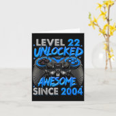 Carte Level 22 Unlocked Awesome Since 2004 22nd Birthday (Fleur jaune)