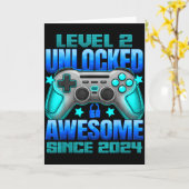 Carte Level 2 Unlocked 2 Year Old For Boys 2nd Birthday (Fleur jaune)