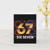 Carte Level 67 Complete Six Seven Birthday Fireworks  (Fleur jaune)
