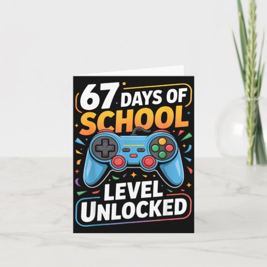 Carte Level 67 Days Of School Unlocked Boys 67th Day Of (Devant)