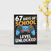 Carte Level 67 Days Of School Unlocked Boys 67th Day Of (Fleur jaune)