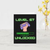 Carte Level 67 Unlocked Gaming 6-7 School Meme Six Seven (Fleur jaune)