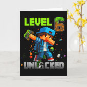 Carte Level 6 Unlocked Funy Birthday Boy Pixel Gamer 6th (Fleur jaune)