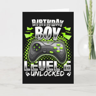Carte Level 6 Vidéo Game 6th Birthday Gamer Gif