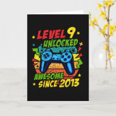 Carte Level 9 Unlocked Awesome 2013 Game 9th Birthday (Fleur jaune)