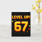 Carte Level Up 67 Funny Gaming 6 7 Meme Gen Alpha Slang  (Fleur jaune)