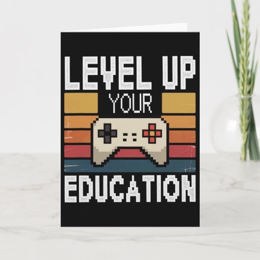 Carte Level Up Your Education Video Gamer Unlock In Prog (Devant)