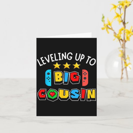 Carte Leveling Up To Big Cousin Funny Gaming Video Game  (Fleur jaune)
