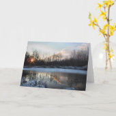 Carte Lever de soleil à l'étang (Fleur jaune)