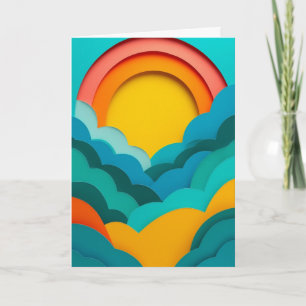 Carte Lever de soleil arc-en-ciel vibrant