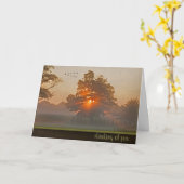 Carte Lever de soleil d'automne pensant à vous (Fleur jaune)