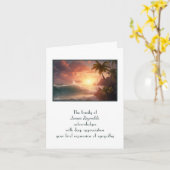 Carte Lever de soleil de l'île tropicale pour un Merci d (Fleur jaune)