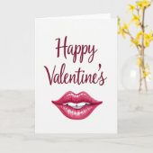 Carte Lèvres Fuchsia Romantiques (Fleur jaune)