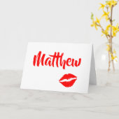 Carte Lèvres Romantiques Rouge Clair (Fleur jaune)