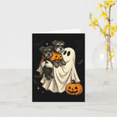 Carte Lévrier nain fantôme Halloween (Fleur jaune)