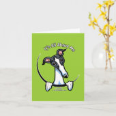 Carte Lévrier noir blanc IAAM (Fleur jaune)