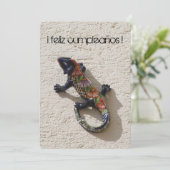 Carte lézard d'anniversaire (Debout devant)