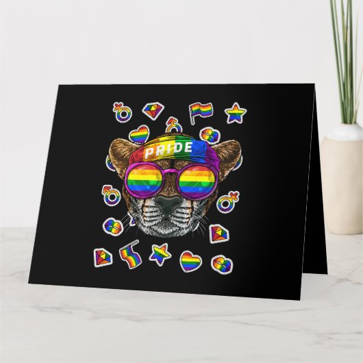Carte LGBT Cheetah Gay pride Mois Animal Rainbow Lesbia (Devant)