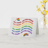 Carte LGBT Glitter All Pride No Prejudice (Fleur jaune)