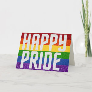 Carte LGBT Glitter Happy Pride Card