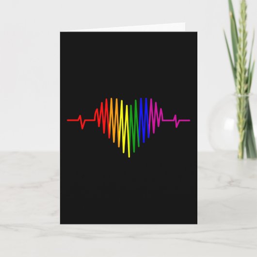 Carte LGBT Hearbeat mois LGBT Pride drapeau arc-en-ciel  (Devant)