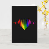 Carte LGBT Hearbeat mois LGBT Pride drapeau arc-en-ciel  (Fleur jaune)