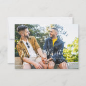 Carte LGBT Minimalist Mr & Mr Christmas Couple Wedding (Devant)