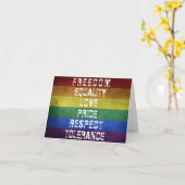 Carte LGBT Pride Moderne Arc-en-ciel (Fleur jaune)