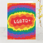 Carte LGBT+pride. queer, couleur arc-en-ciel. (Fleur jaune)