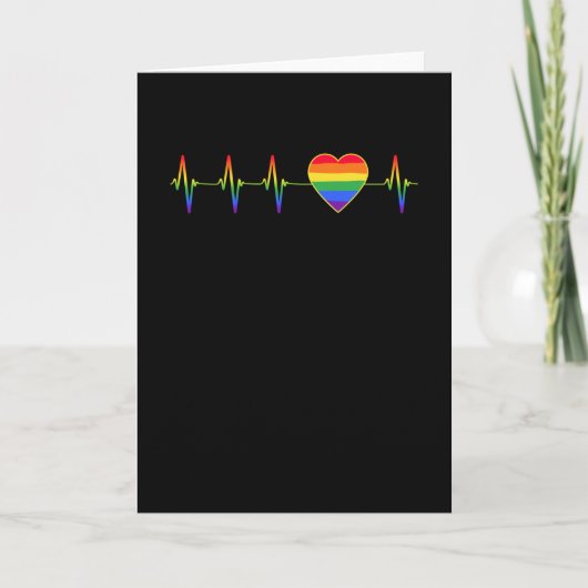 Carte LGBT Rainbow Heartbeat EKG (Devant)