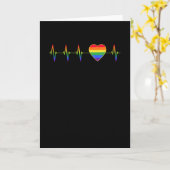 Carte LGBT Rainbow Heartbeat EKG (Fleur jaune)
