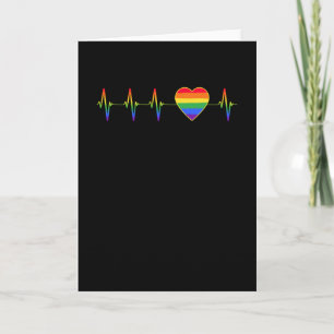 Carte LGBT Rainbow Heartbeat EKG