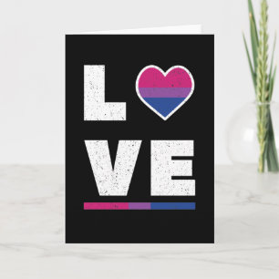 Carte LGBTQ Bisexual Fierté Drapeau Déchiré Grunge Love