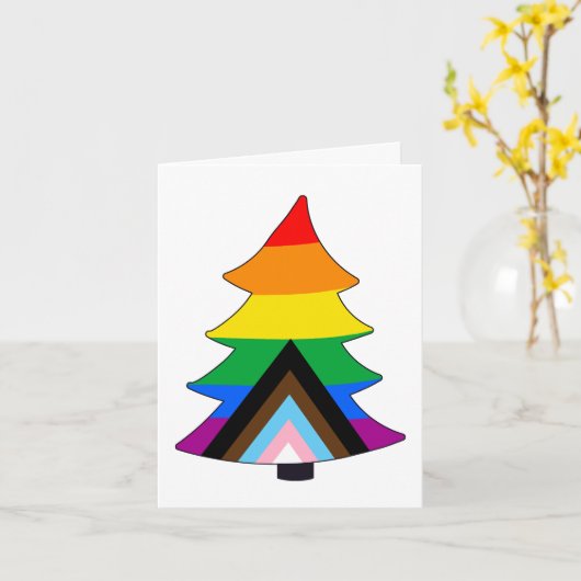 Carte LGBTQ+ Fierté de progrès Holigay Tree (Fleur jaune)