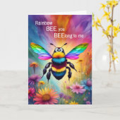 Carte LGBTQ Love Rainbow Bee You BEElong to Me (Fleur jaune)