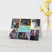 Carte LGBTQ Plus Happy Anniversary Rainbow Photo Collage (Fleur jaune)